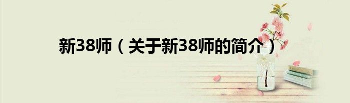 新38师（关于新38师的简介）