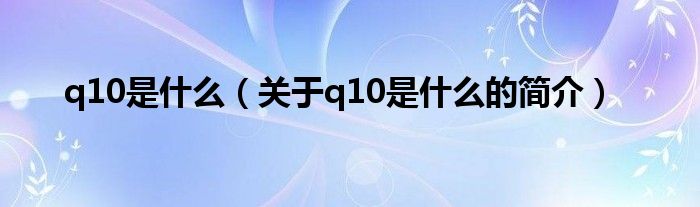 q10是什么（关于q10是什么的简介）