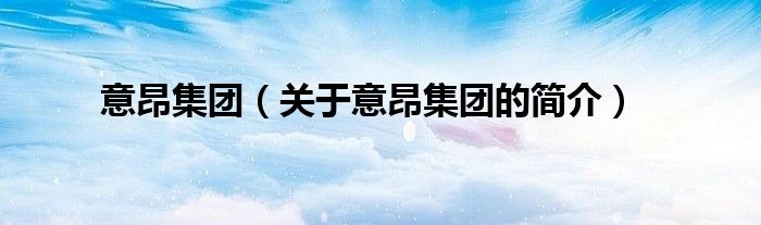 意昂集团（关于意昂集团的简介）