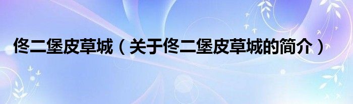 佟二堡皮草城（关于佟二堡皮草城的简介）