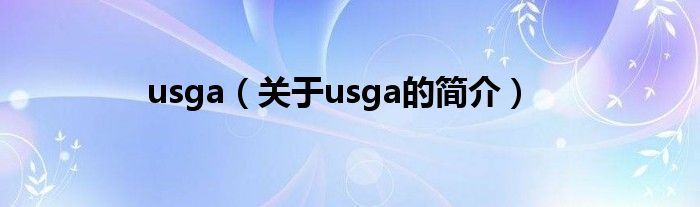 usga（关于usga的简介）