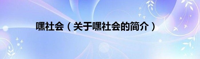 嘿社会（关于嘿社会的简介）