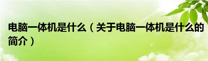 电脑一体机是什么（关于电脑一体机是什么的简介）