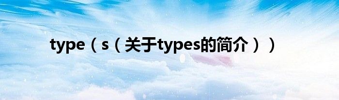 type（s（关于types的简介））