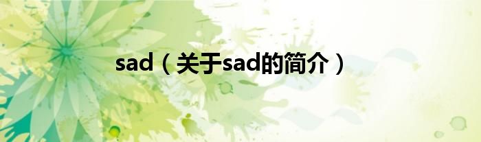 sad（关于sad的简介）