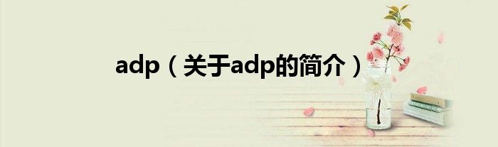 adp（关于adp的简介）