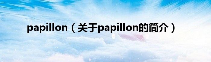 papillon（关于papillon的简介）