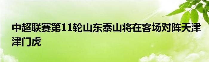 中超联赛第11轮山东泰山将在客场对阵天津津门虎