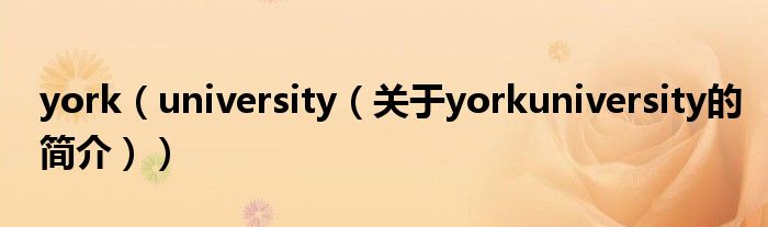 york（university（关于yorkuniversity的简介））