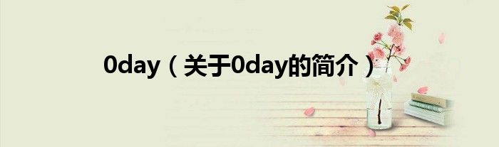 0day（关于0day的简介）