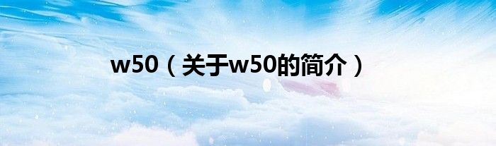 w50（关于w50的简介）