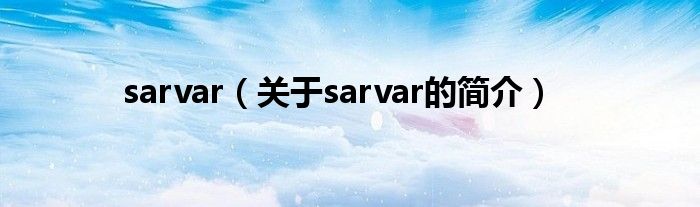 sarvar（关于sarvar的简介）