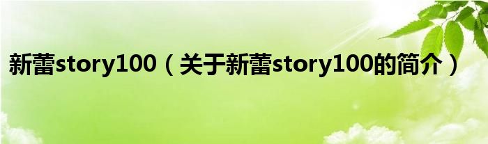 新蕾story100（关于新蕾story100的简介）