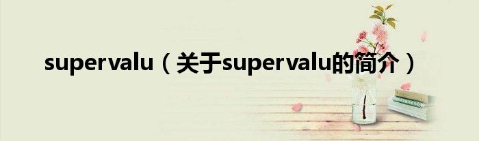 supervalu（关于supervalu的简介）