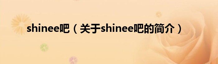 shinee吧（关于shinee吧的简介）