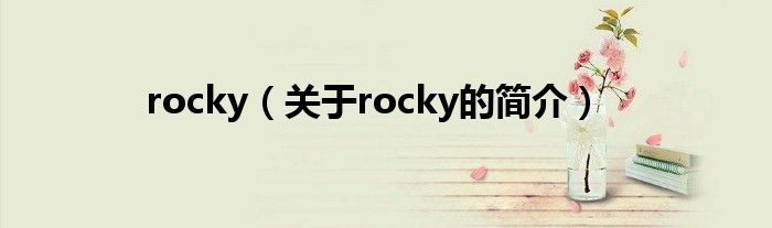 rocky（关于rocky的简介）