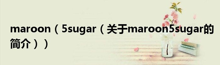 maroon（5sugar（关于maroon5sugar的简介））