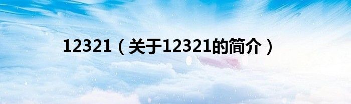 12321（关于12321的简介）