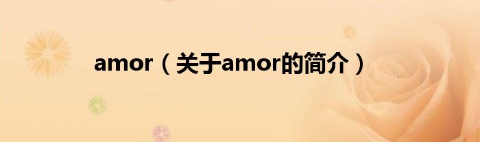 amor（关于amor的简介）