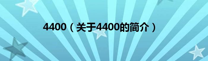 4400（关于4400的简介）