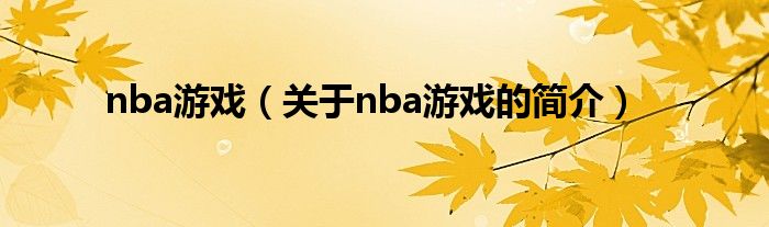 nba游戏（关于nba游戏的简介）