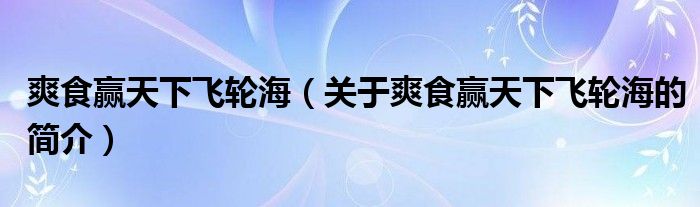 爽食赢天下飞轮海（关于爽食赢天下飞轮海的简介）