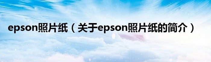 epson照片纸（关于epson照片纸的简介）