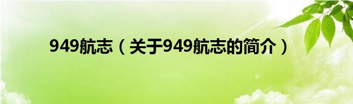 949航志（关于949航志的简介）