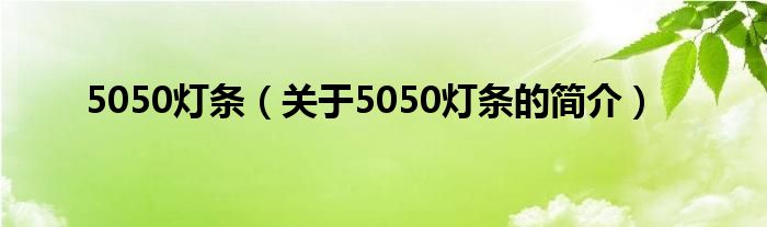 5050灯条（关于5050灯条的简介）