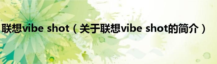 联想vibe shot（关于联想vibe shot的简介）