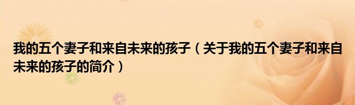 我的五个妻子和来自未来的孩子（关于我的五个妻子和来自未来的孩子的简介）