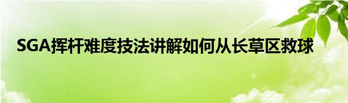 SGA挥杆难度技法讲解如何从长草区救球