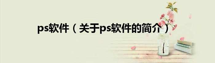 ps软件（关于ps软件的简介）