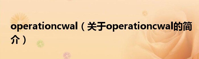 operationcwal（关于operationcwal的简介）