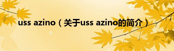 uss azino（关于uss azino的简介）