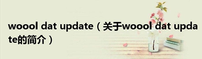 woool dat update（关于woool dat update的简介）