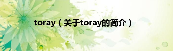 toray（关于toray的简介）