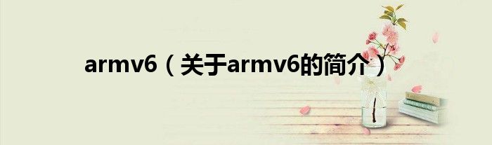 armv6（关于armv6的简介）