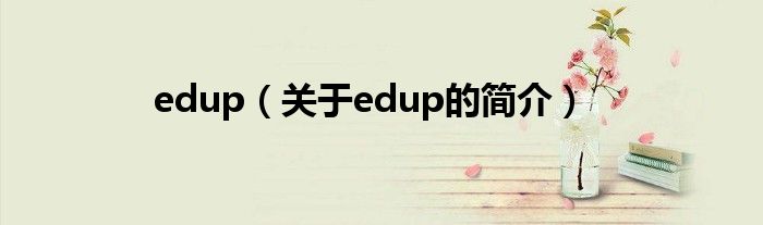 edup（关于edup的简介）