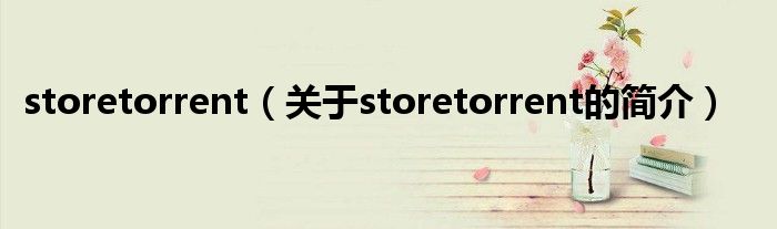 storetorrent（关于storetorrent的简介）