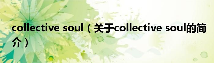 collective soul（关于collective soul的简介）