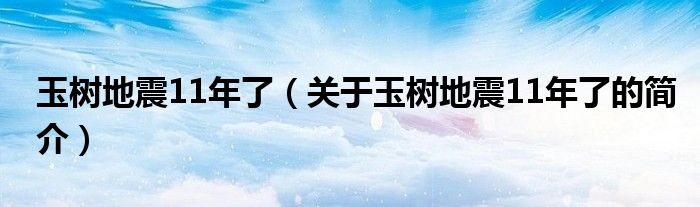 玉树地震11年了（关于玉树地震11年了的简介）