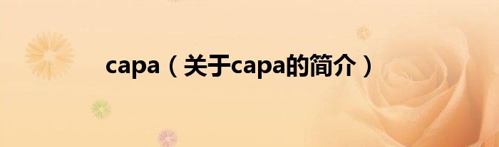 capa（关于capa的简介）