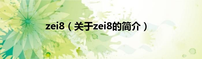 zei8（关于zei8的简介）