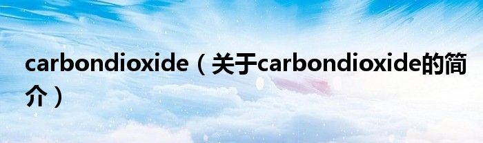 carbondioxide（关于carbondioxide的简介）