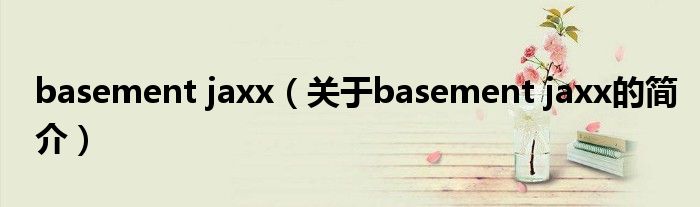 basement jaxx（关于basement jaxx的简介）