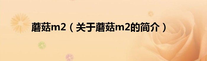 蘑菇m2（关于蘑菇m2的简介）