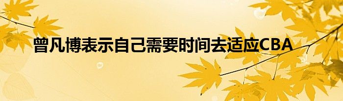 曾凡博表示自己需要时间去适应CBA