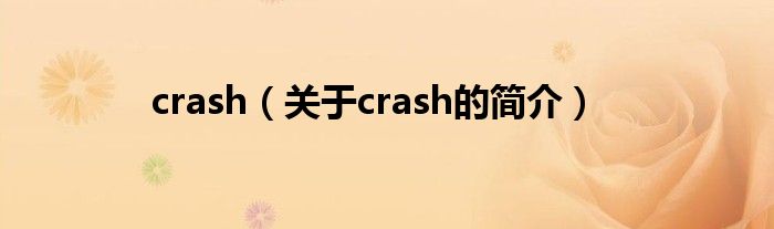 crash（关于crash的简介）