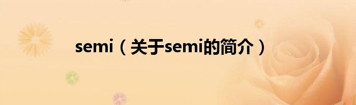 semi（关于semi的简介）